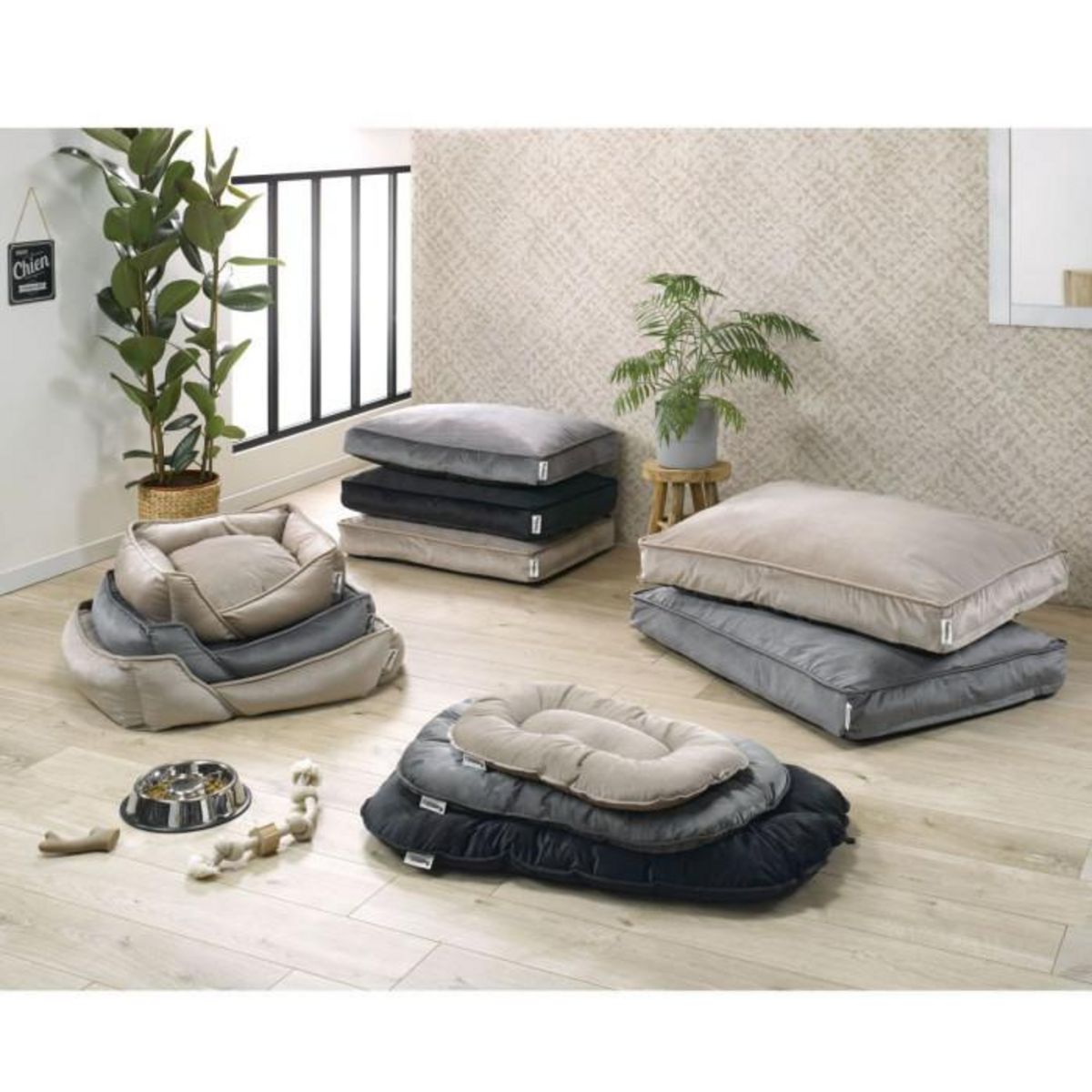 Paris Prix Panier Chien & Chat Velours  Crafty  75cm Noisette