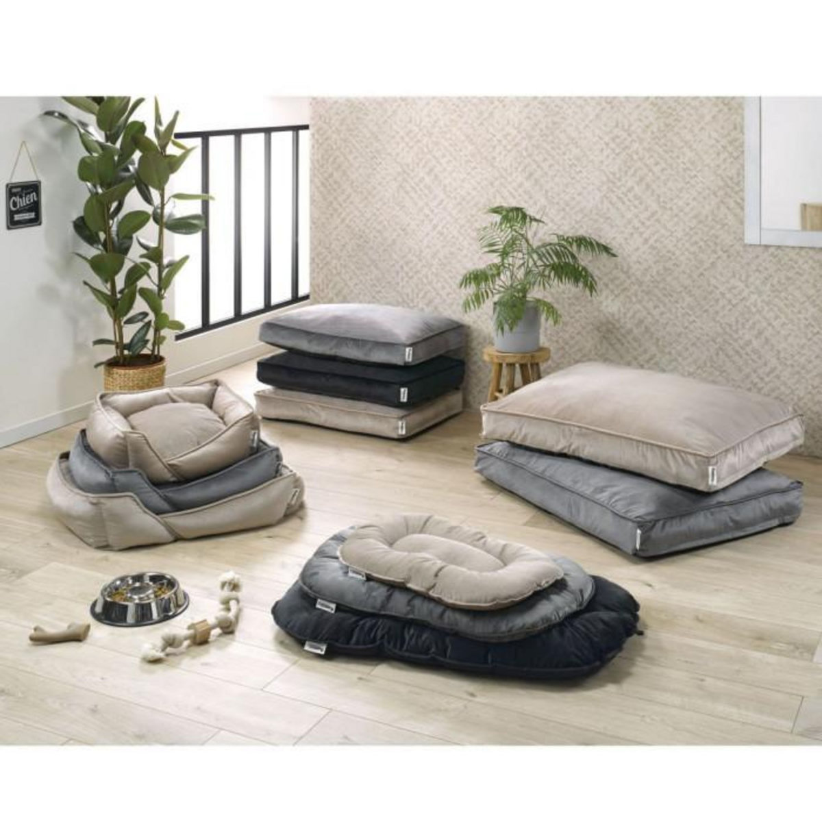 Paris Prix Panier Chien & Chat Velours  Crafty  75cm Noisette