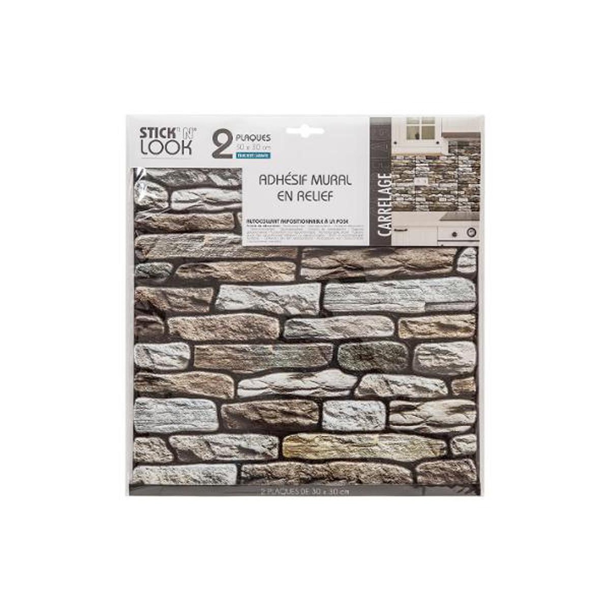 Voir la diapositive 3 : ATMOSPHERA 2 stickers carrelage mur - taupe