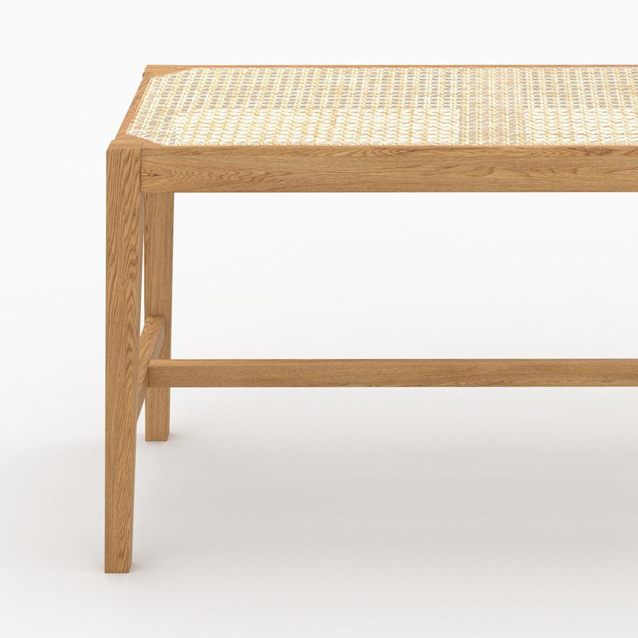 Voir la diapositive 3 : MAISON PAVANE Banc 2 places en bois de chêne massif et cannage-kappa