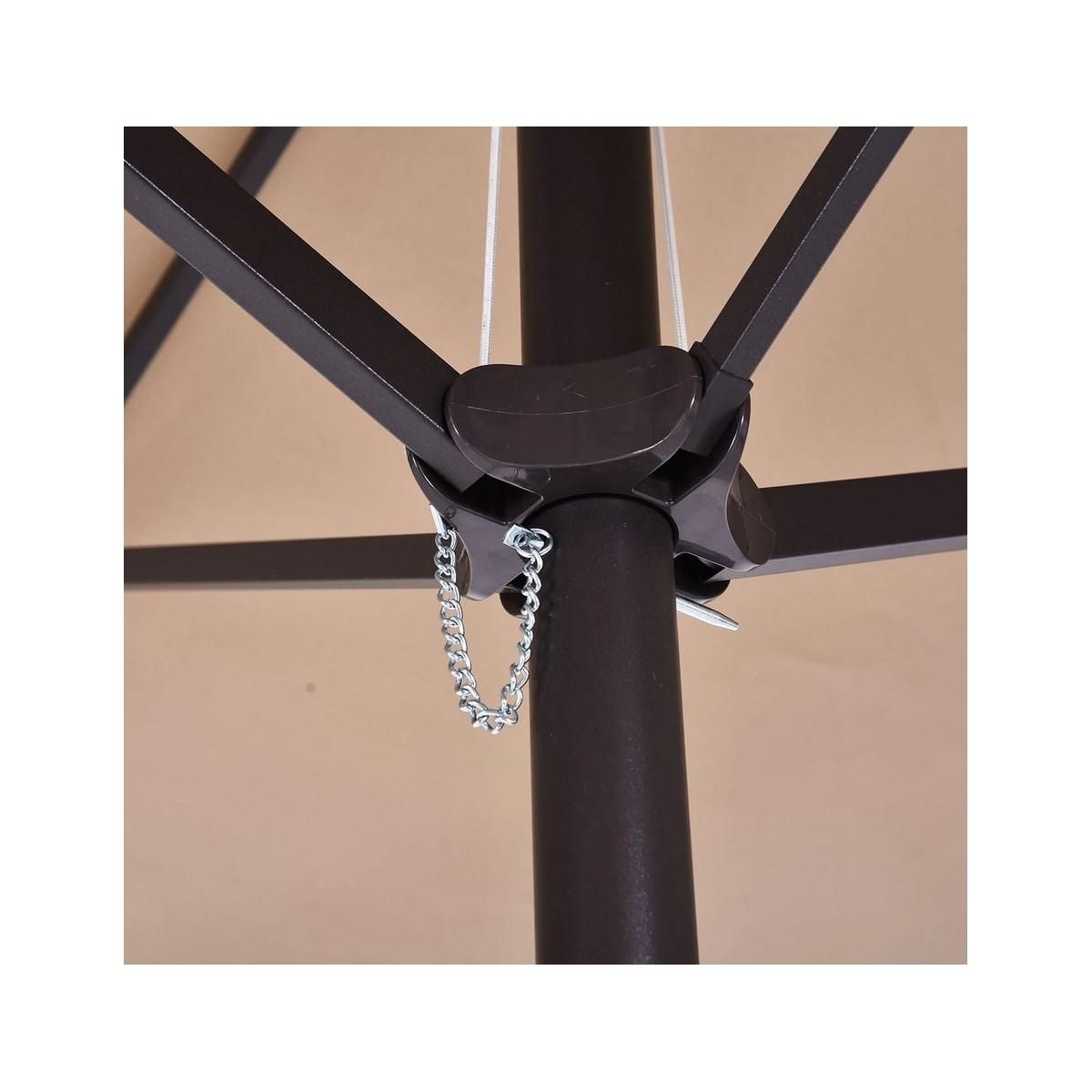 KZ GARDEN Parasol de terrasse double Marron Taupe 4.50 x 2.65 x H 2.40 Toile polyester TWIN KZ GARDEN