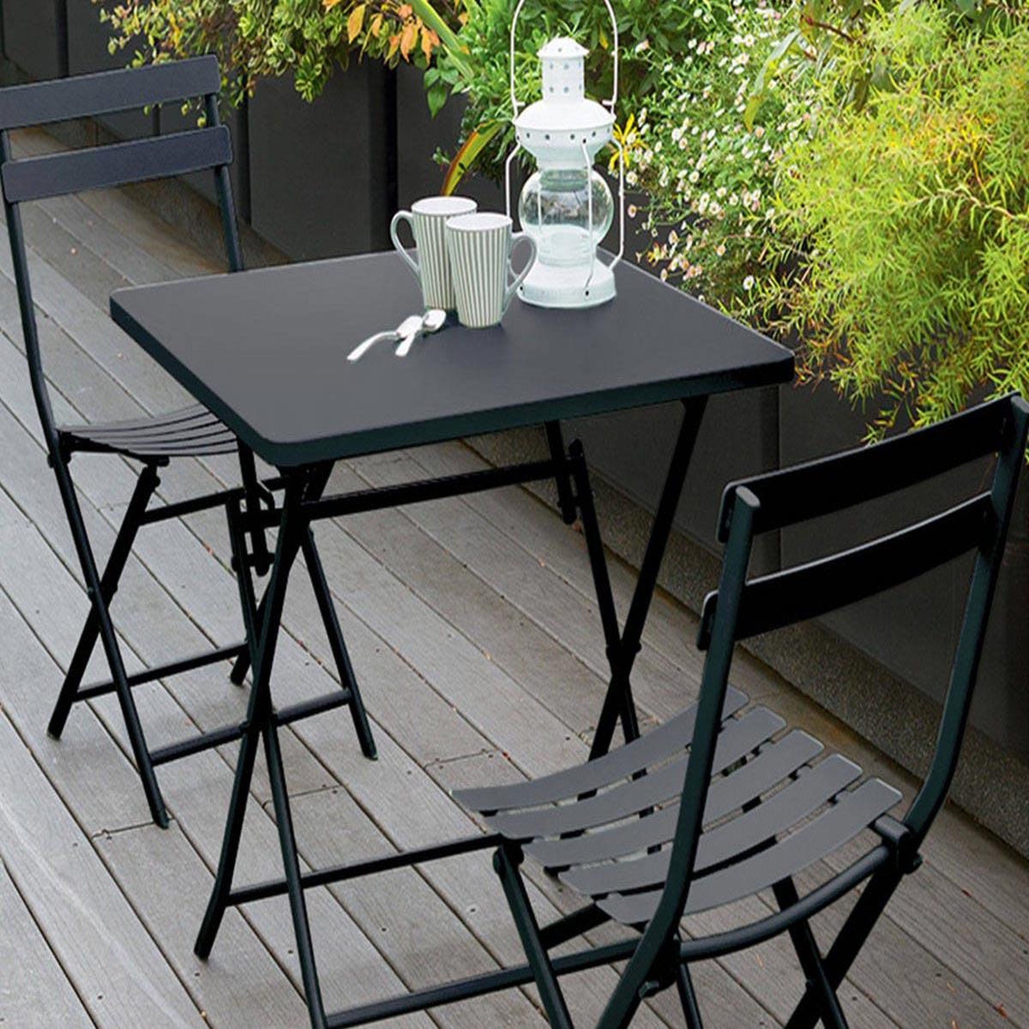 Voir la diapositive 5 : HESPERIDE Table de jardin pliante ronde greensboro - 2 places