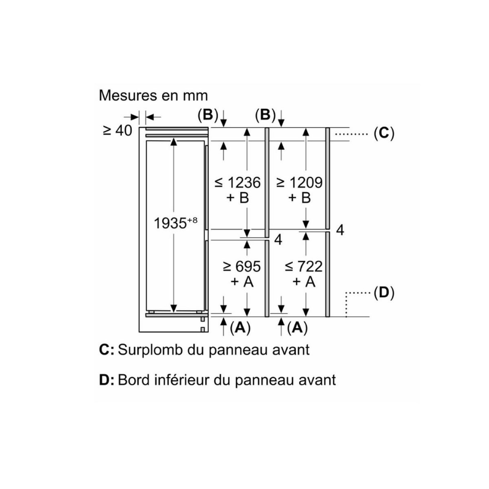 Voir la diapositive 4 : Neff Réfrigérateur combiné intégrable 290l - ki7962fd0