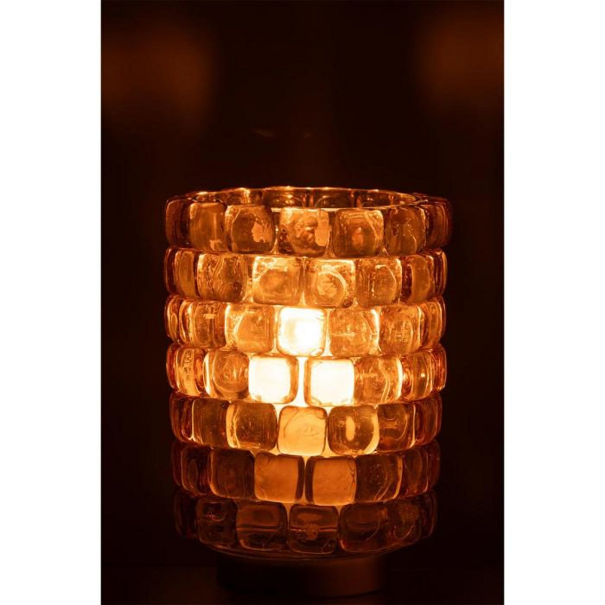 Paris Prix Photophore Mosaïque en Verre  Harlan  20cm Cognac