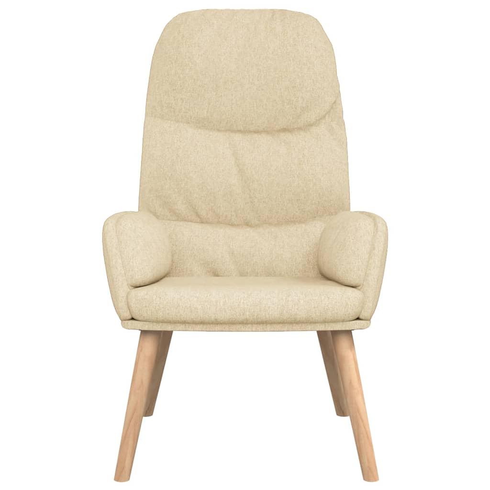 Voir la diapositive 3 : VIDAXL Chaise de relaxation Creme Tissu