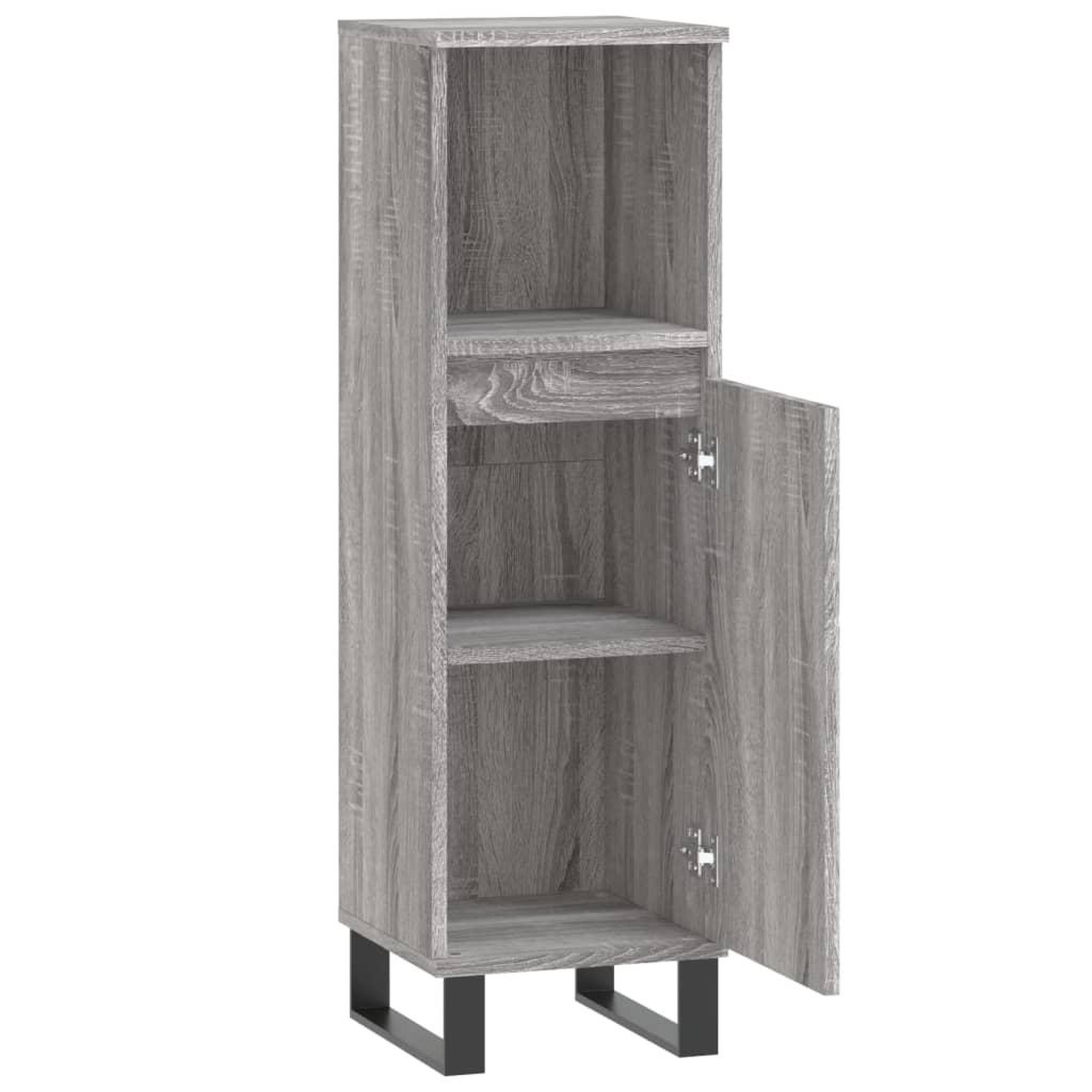 Voir la diapositive 5 : VIDAXL Armoire salle de bain sonoma gris 30x30x100 cm