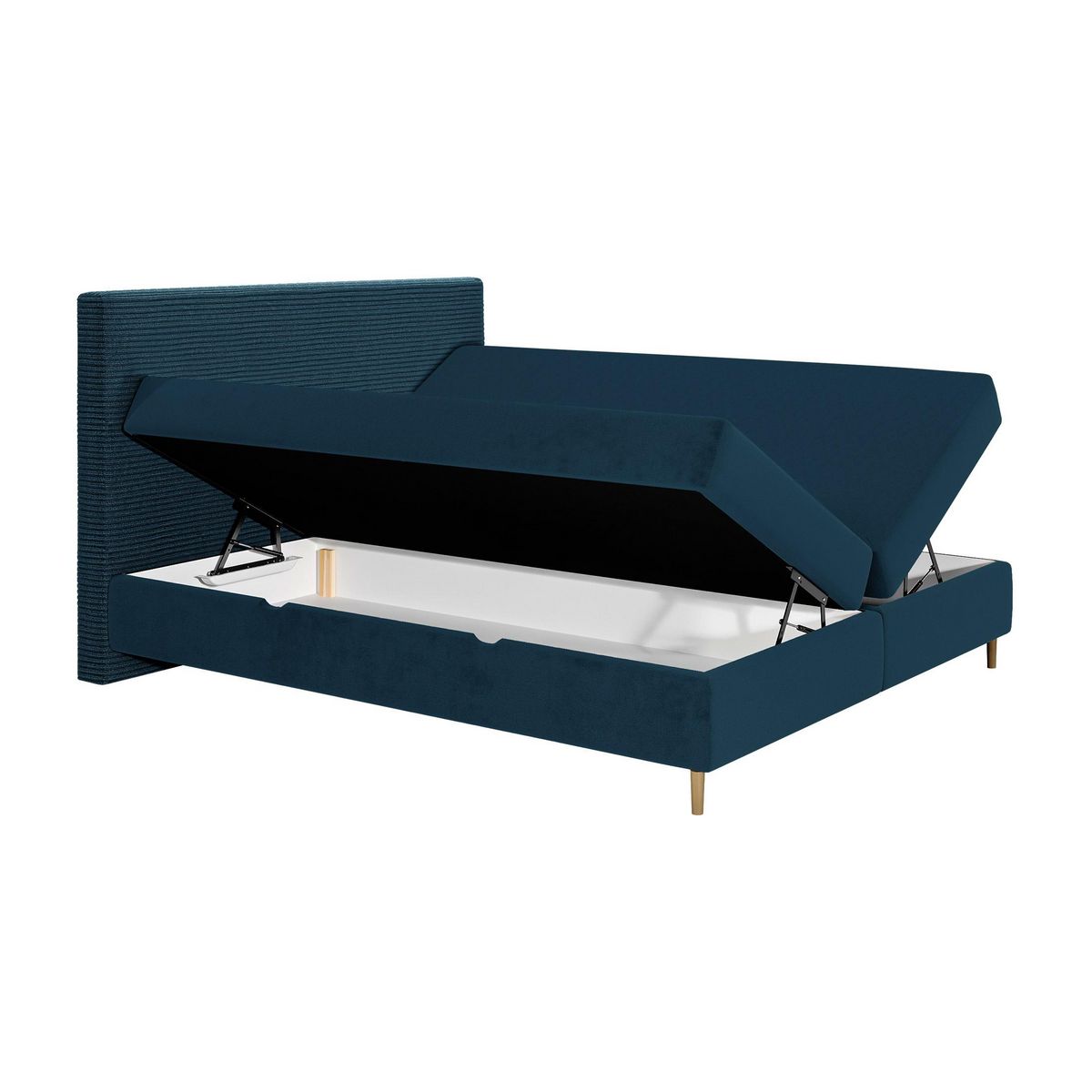 BEST MOBILIER Rafaela - lit boxspring - 160x200 - coffres et surmatelas inclus - en velours