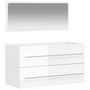 Voir la diapositive 2 : VIDAXL Armoire de bain avec miroir blanc brillant bois d'ingenierie