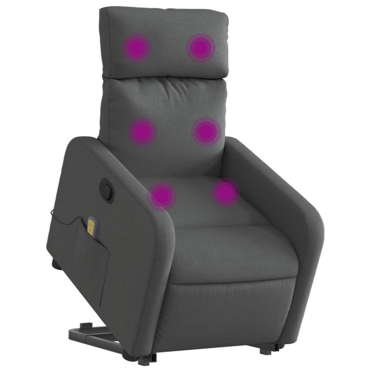 VIDAXL Fauteuil de massage inclinable Gris fonce Tissu