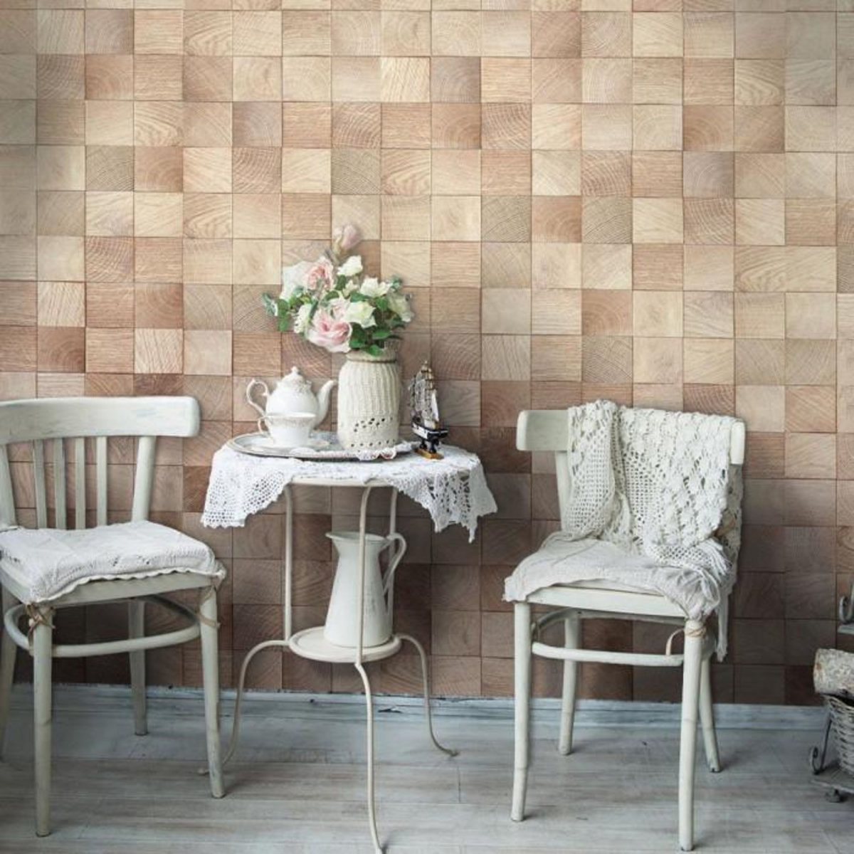 Paris Prix Papier Peint  Wooden Geometry  50x1000cm