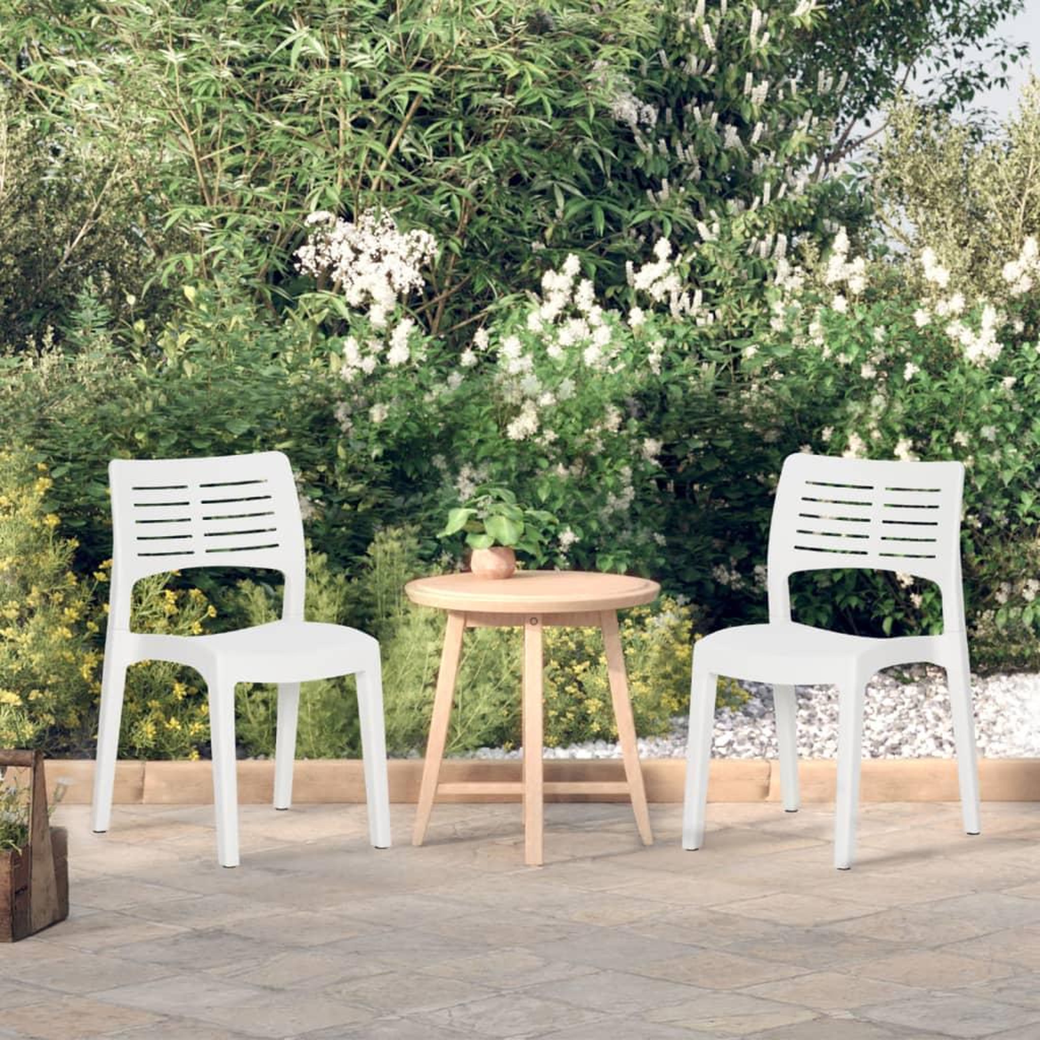 VIDAXL Chaises de jardin lot de 2 Blanc Polypropylene