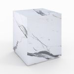 Rendez vous déco Table d'appoint effet marbre blanche - Lison. Coloris disponibles : Blanc, Noir