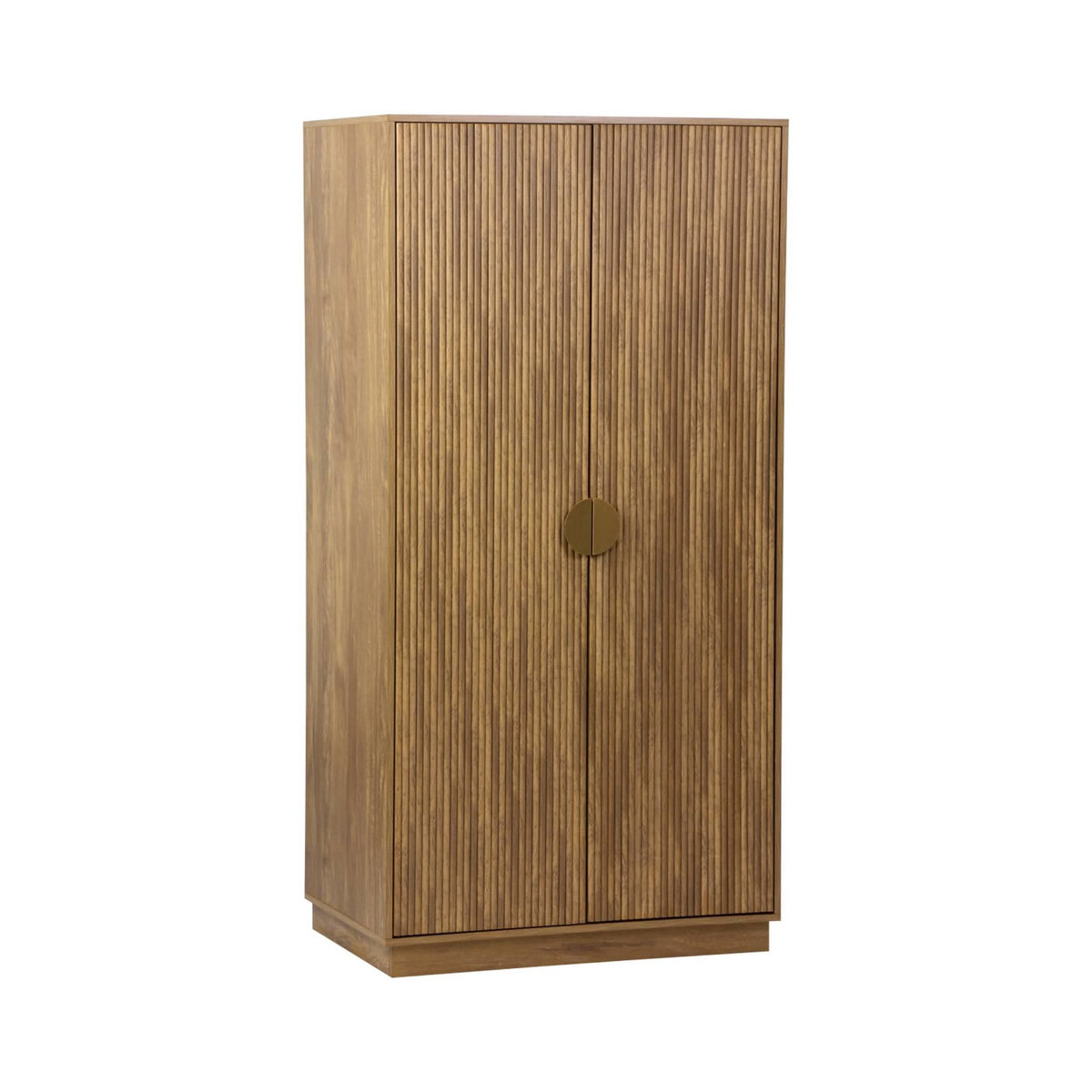 SWEEEK Dressing décor bois de manguier rainuré 2 portes - 90 x 59 x 179.5 cm - Celian