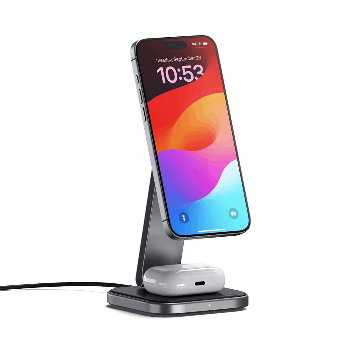 SATECHI Satechi ST-Q21FM chargeur d'appareils mobiles Écouteurs, Smartphone Gris USB Recharge sans fil Intérieure