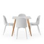 Voir la diapositive 3 : VS VENTA-STOCK Ensemble table 80x80 cm et 4 chaises de salle à manger Kana Blanc