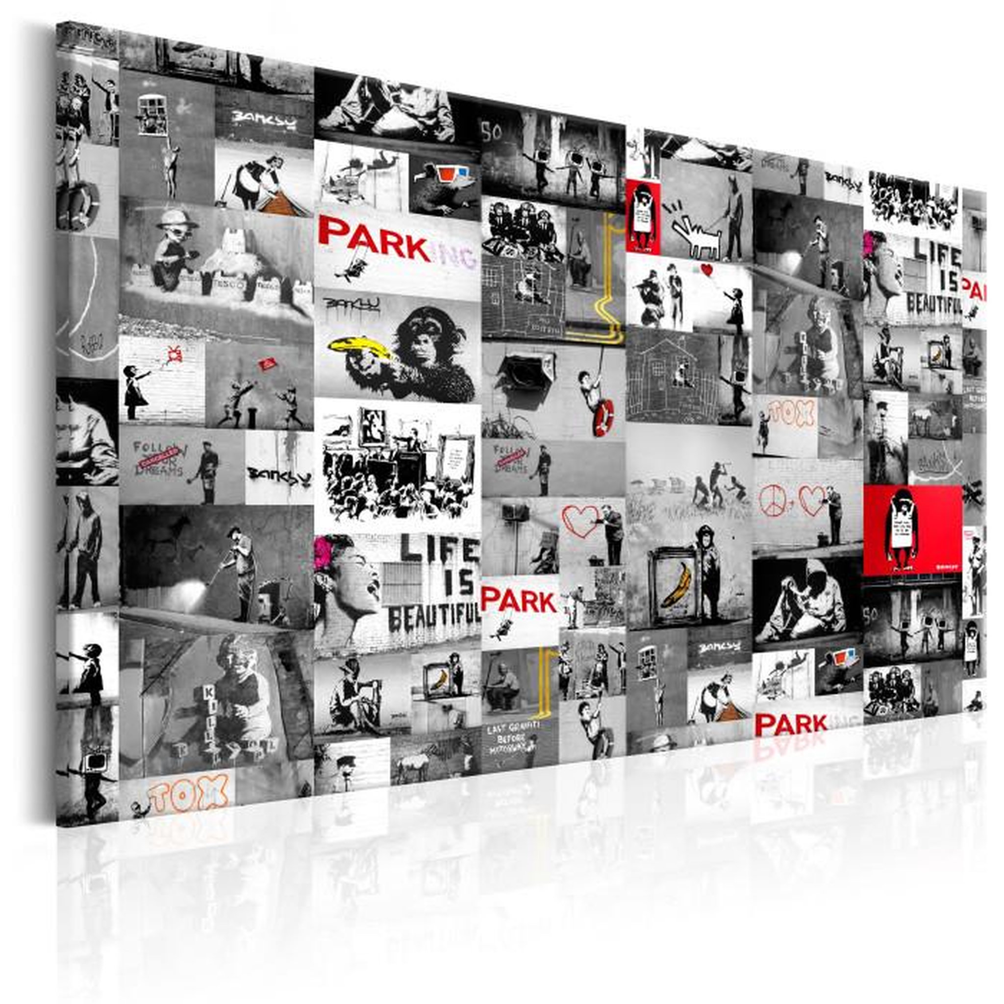 Paris Prix Tableau Imprimé  Street Art - Banksy. Coloris disponibles : Multicolore