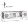 Voir la diapositive 3 : PAWHUT Clapier cage à lapin 2 portes toit ouvrant cloison amovible 2 niches plateaux déjection blanc gris