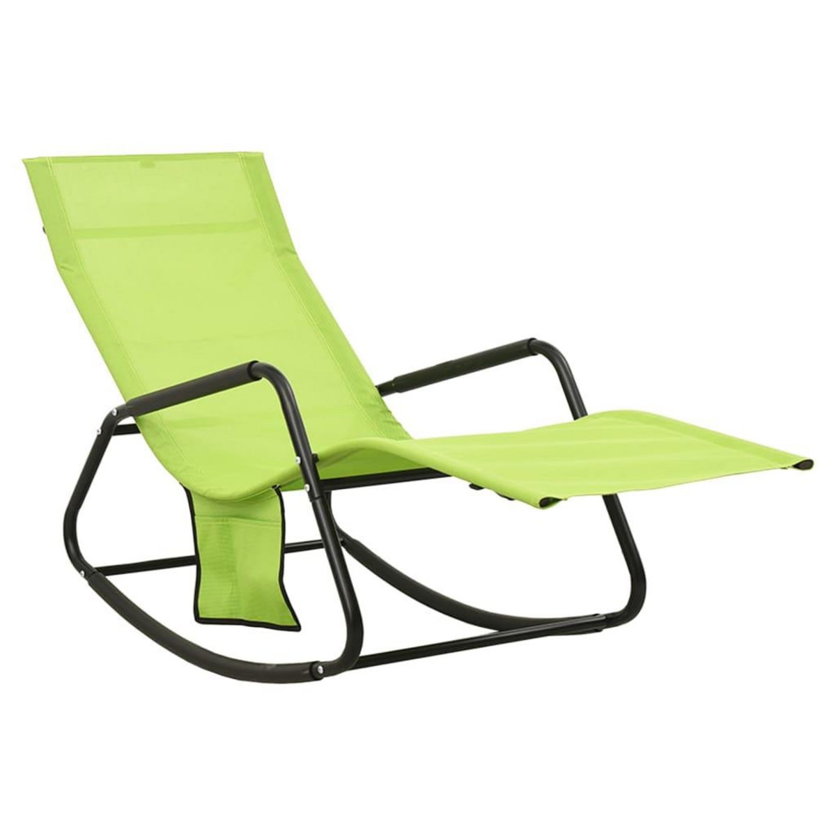 VIDAXL Chaise longue acier et textilene vert