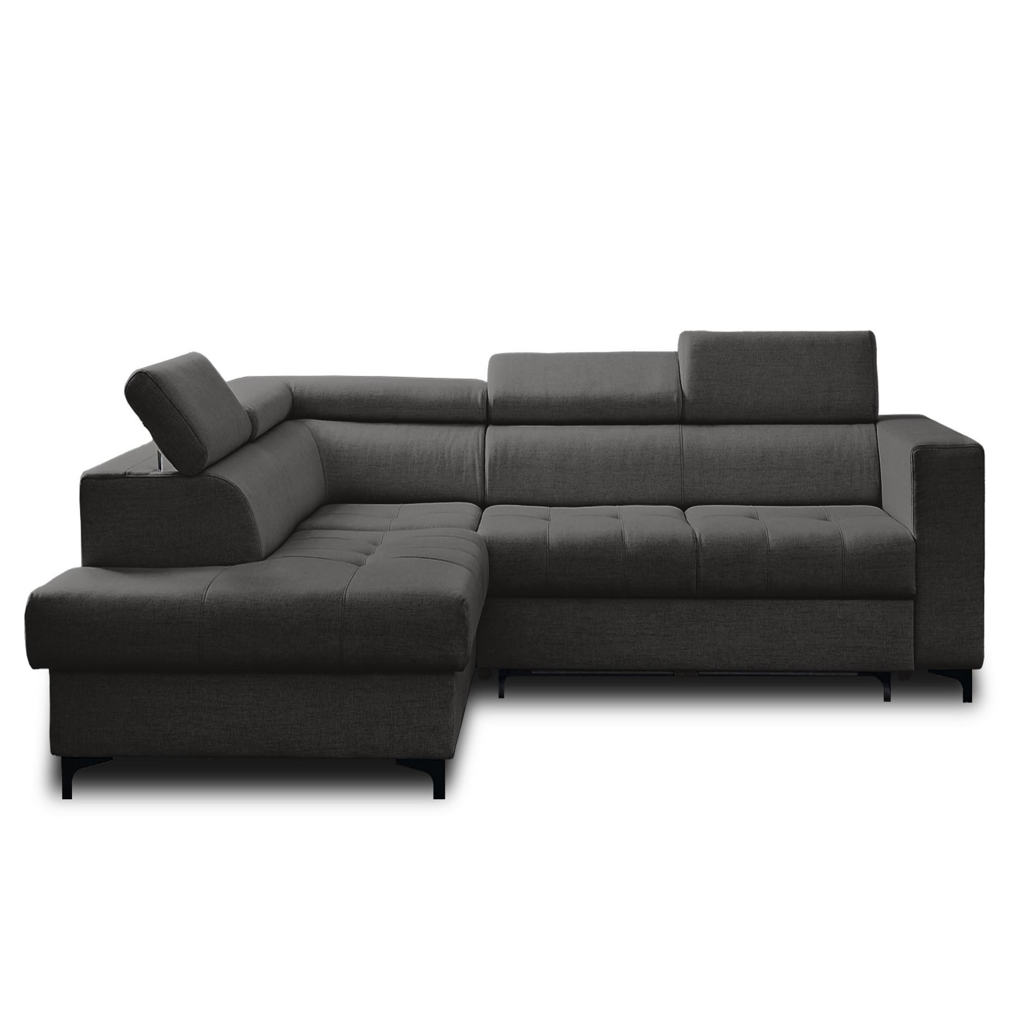 Voir la diapositive 1 : LISA DESIGN Olinda - canapé d'angle gauche - 5 places - convertible avec coffre et têtières réglables - en tissu