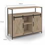 Voir la diapositive 5 : ID MARKET Buffet 100 cm QUEBEC 2 portes grange coulissantes design industriel