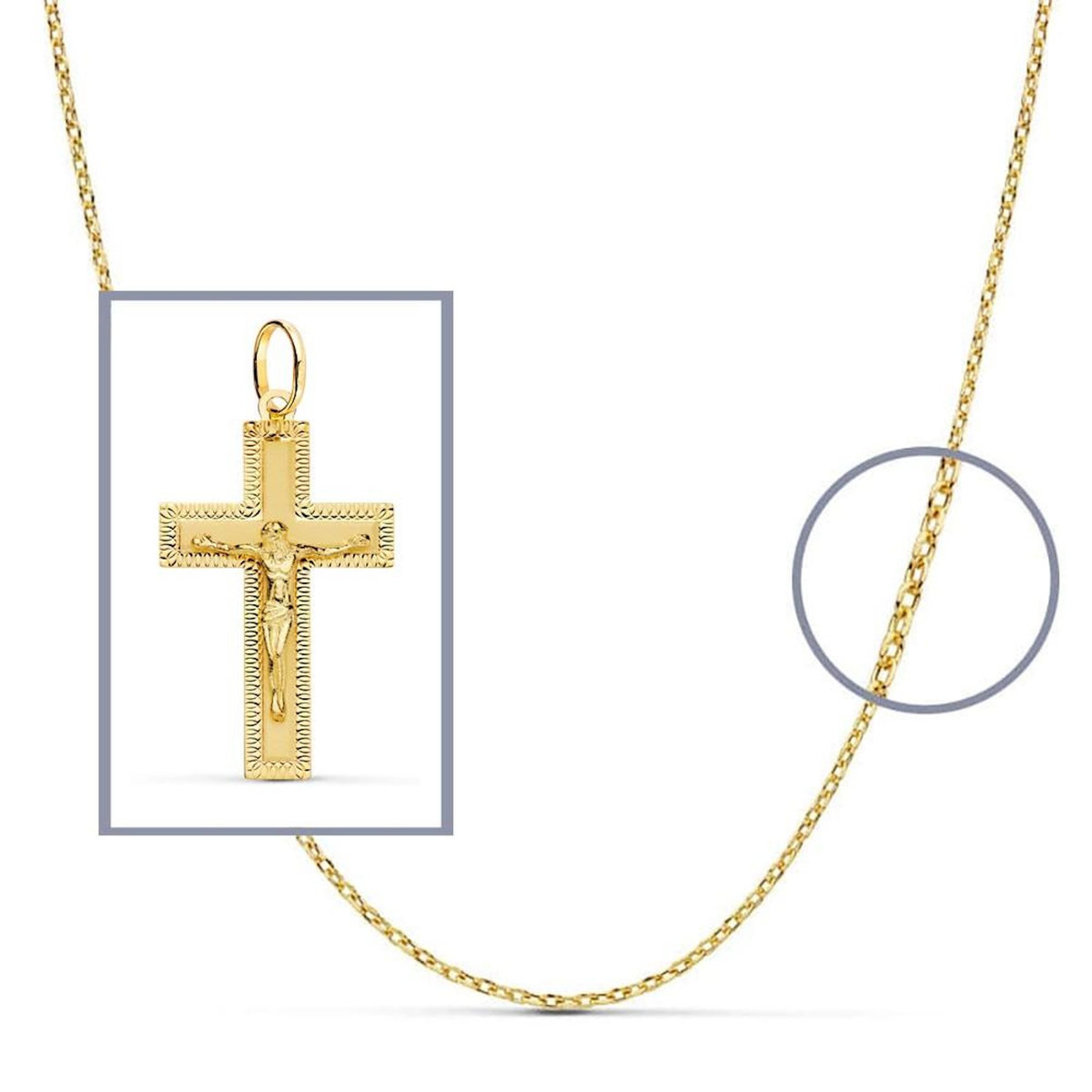 L'ATELIER D'AZUR Pendentif  - Médaille Christ sur la Croix Or 18 Carats 750 Jaune - Chaines Offertes