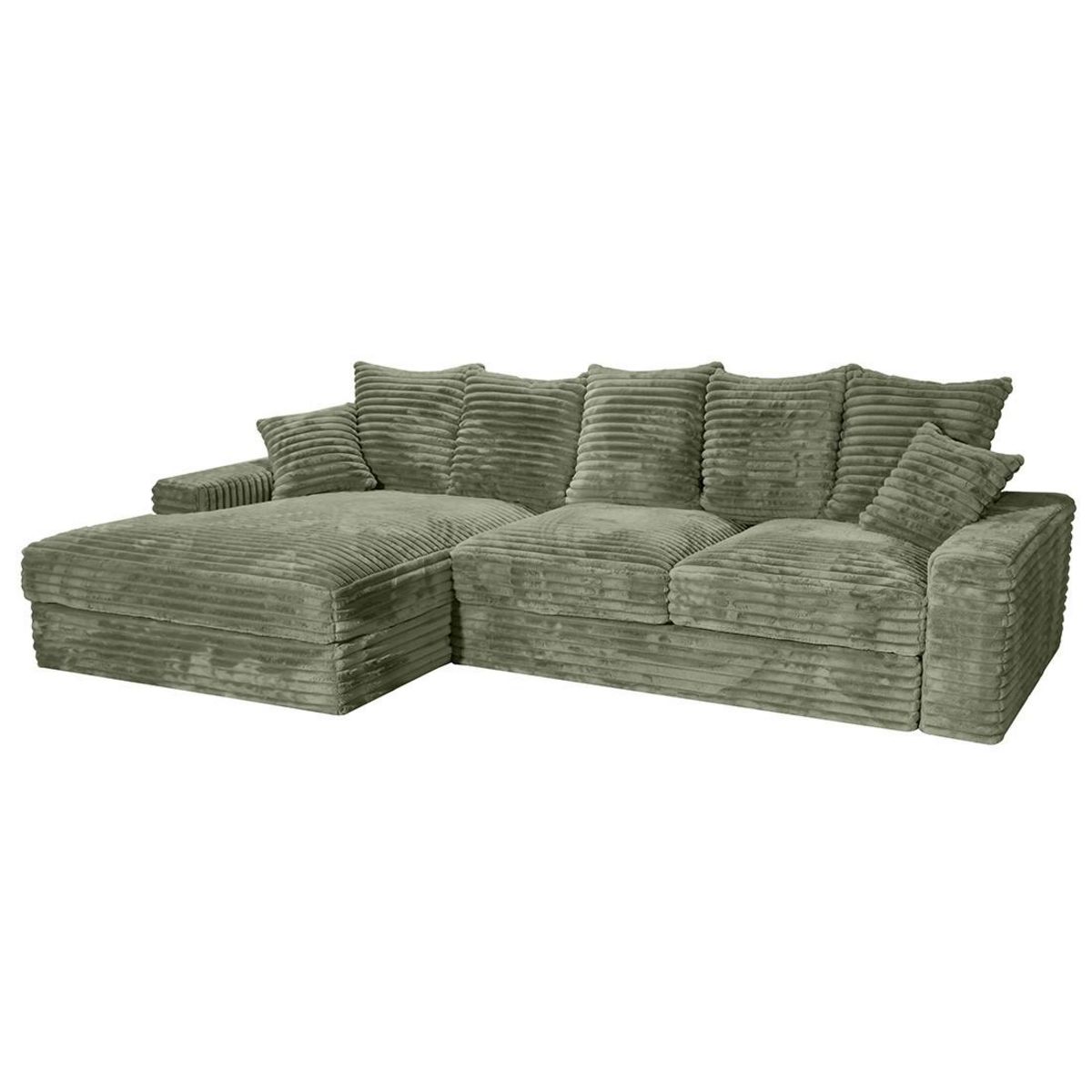 LISA DESIGN Andy - canapé d'angle gauche 5 places en fausse fourrure côtelée