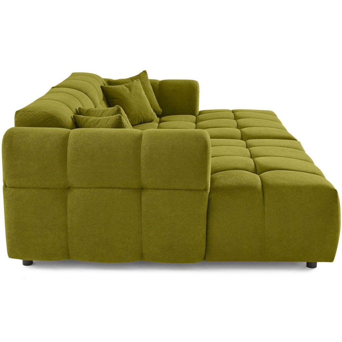 LISA DESIGN Ray - canapé droit 4 places avec double méridienne - assise profonde - en tissu texturé