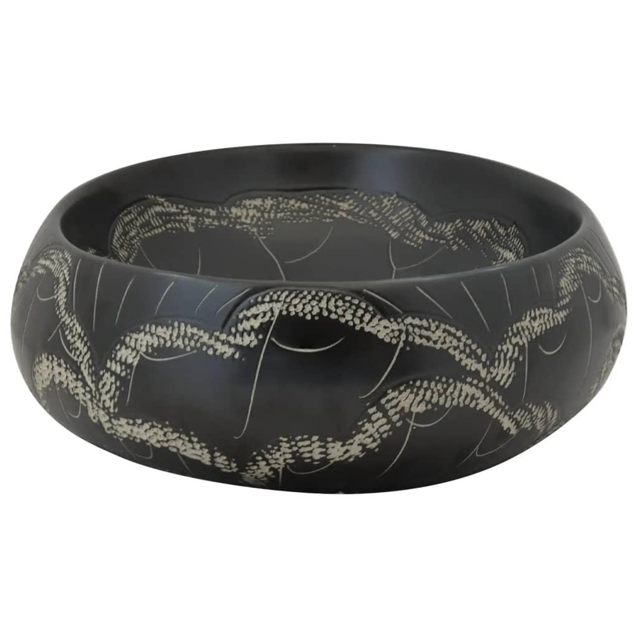 Voir la diapositive 5 : VIDAXL Vasque a poser noir ovale 59x40x15 cm ceramique