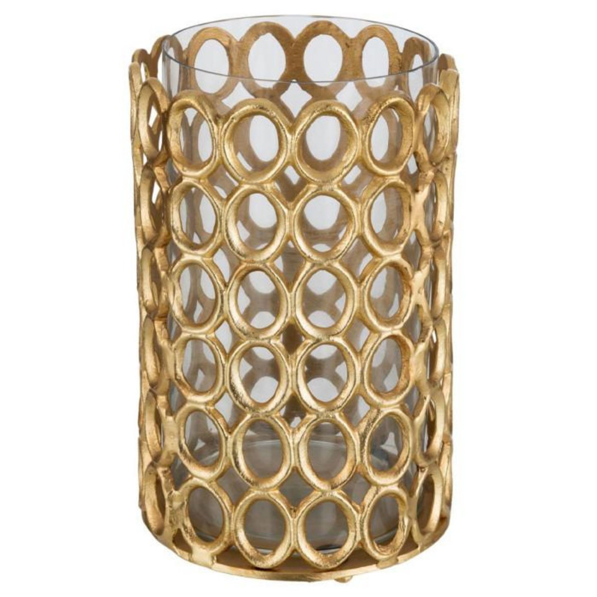 Paris Prix Photophore Rond Cercles  Evano  32cm Or