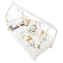 IDIMEX Lit cabane NUNA lit enfant simple montessori en bois 90 x 200 cm, avec rangement 2 tiroirs, en pin massif lasuré blanc