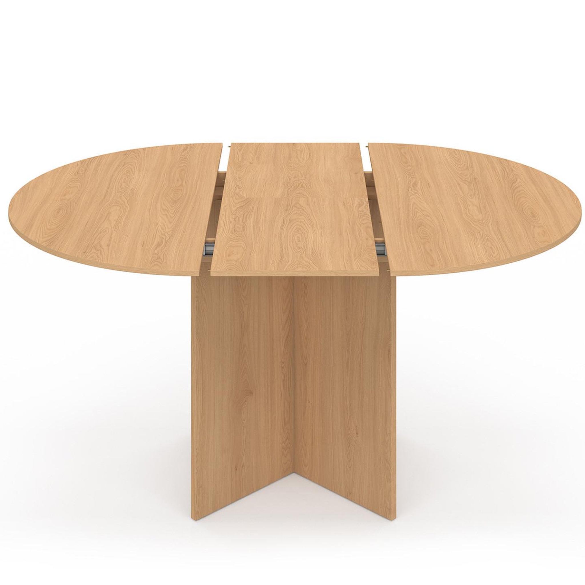 Voir la diapositive 3 : ID MARKET Table à manger extensible ovale marthe 4-8 personnes bois façon hêtre 110-150 cm