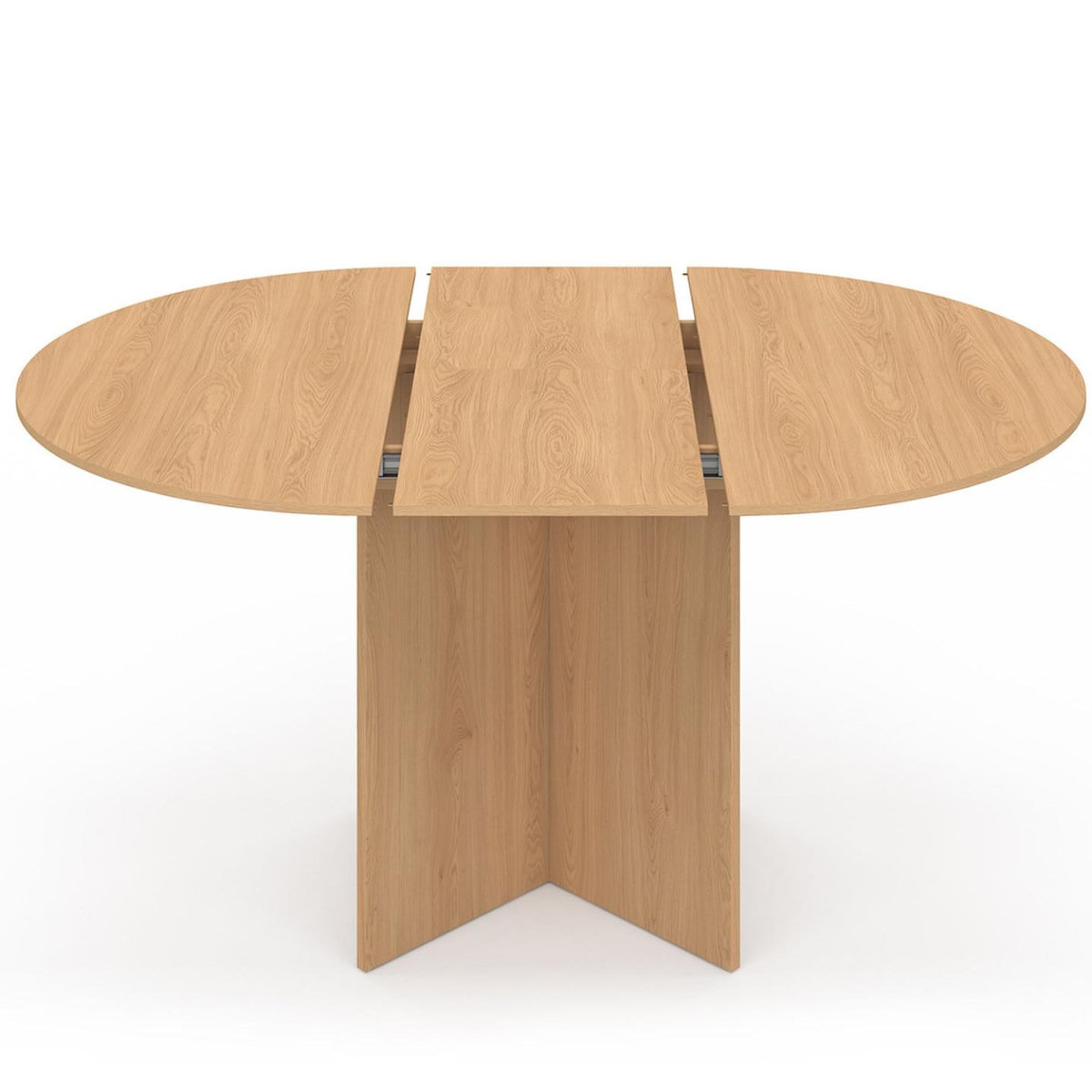 ID MARKET Table à manger extensible ovale MARTHE 4-8 personnes bois façon hêtre 110-150 cm