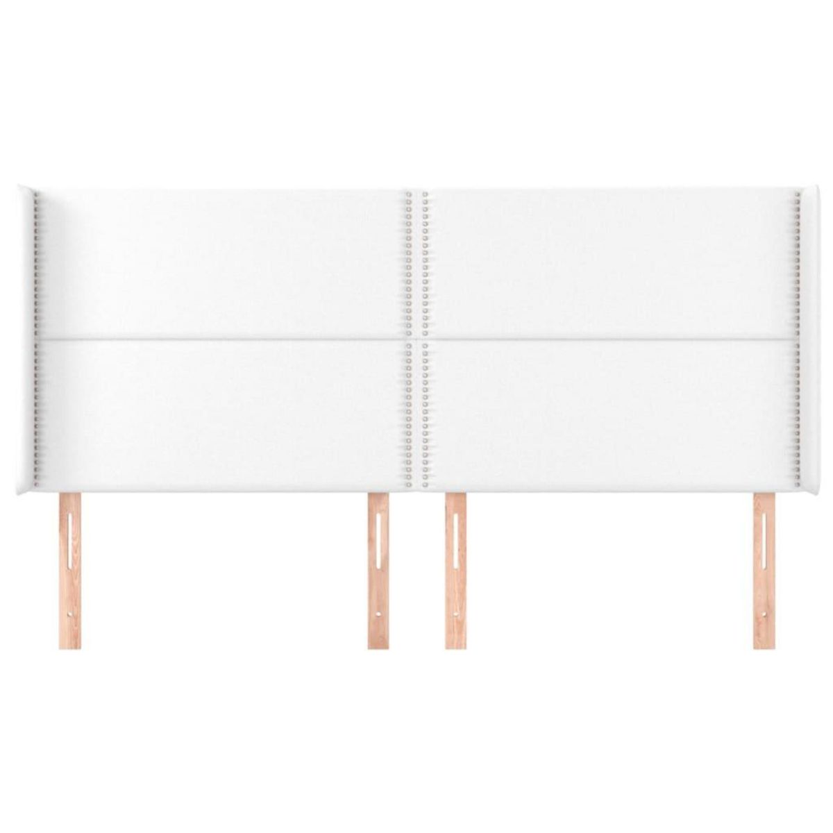 VIDAXL Tete de lit avec oreilles Blanc 203x16x118/128 cm Similicuir