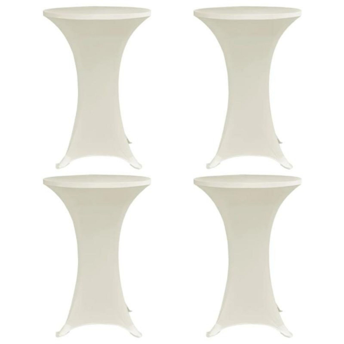VIDAXL Housses élastiques de table Ø 70 cm Crème 4 pcs