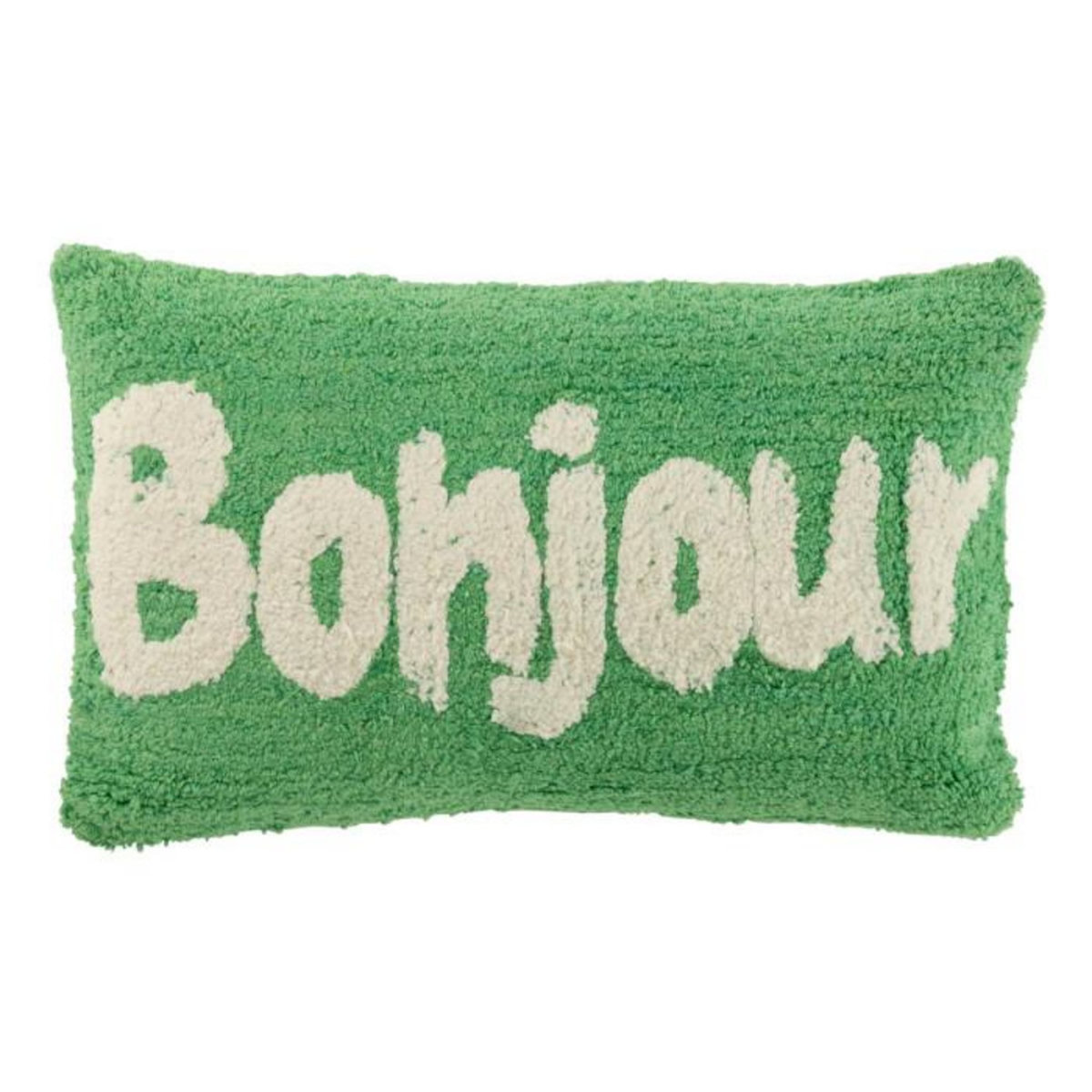 Paris Prix Coussin Déco Tufté Bonjour  Polly  30x50cm Vert