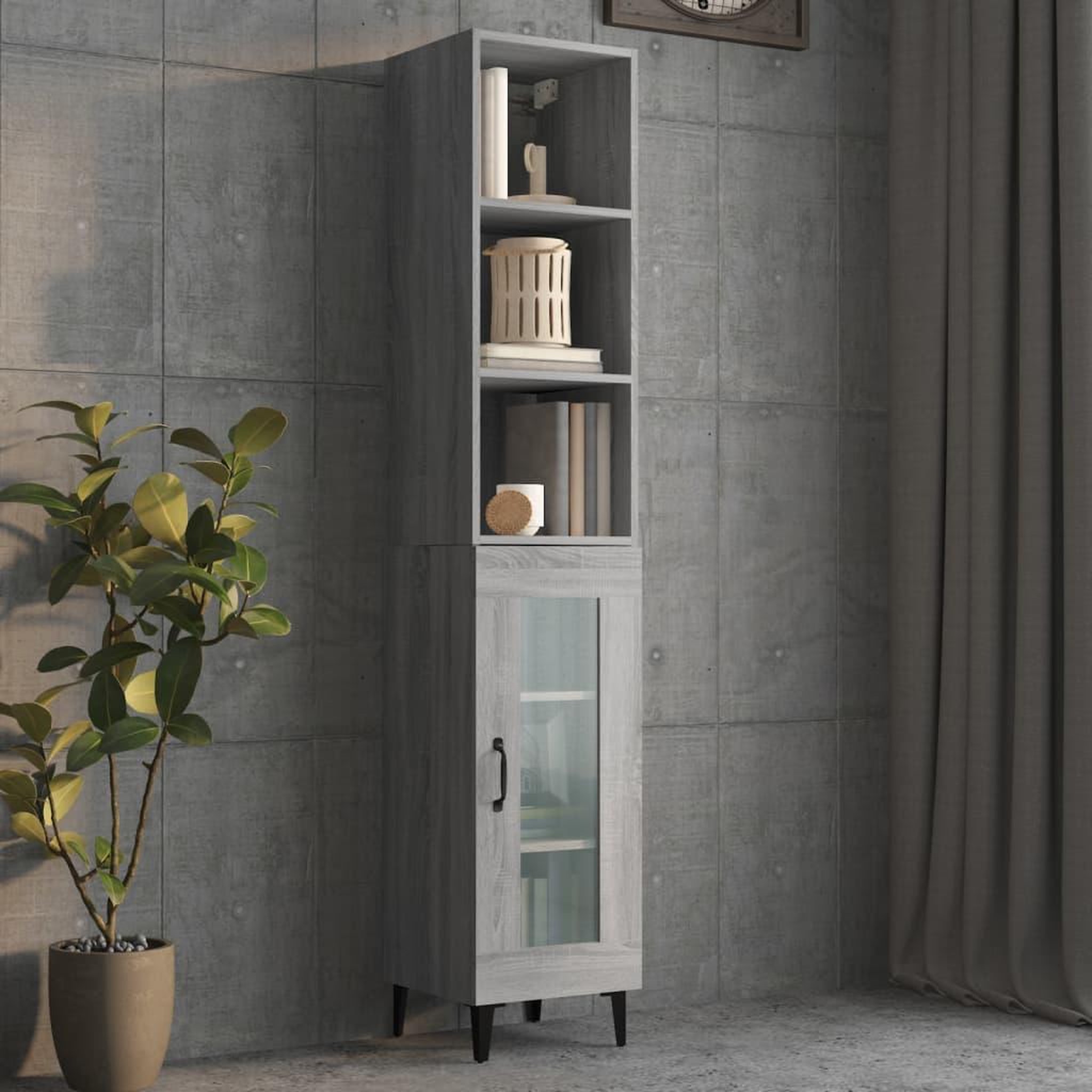 Voir la diapositive 3 : VIDAXL Armoire murale sonoma gris 34,5x32,5x90 cm bois d'ingenierie