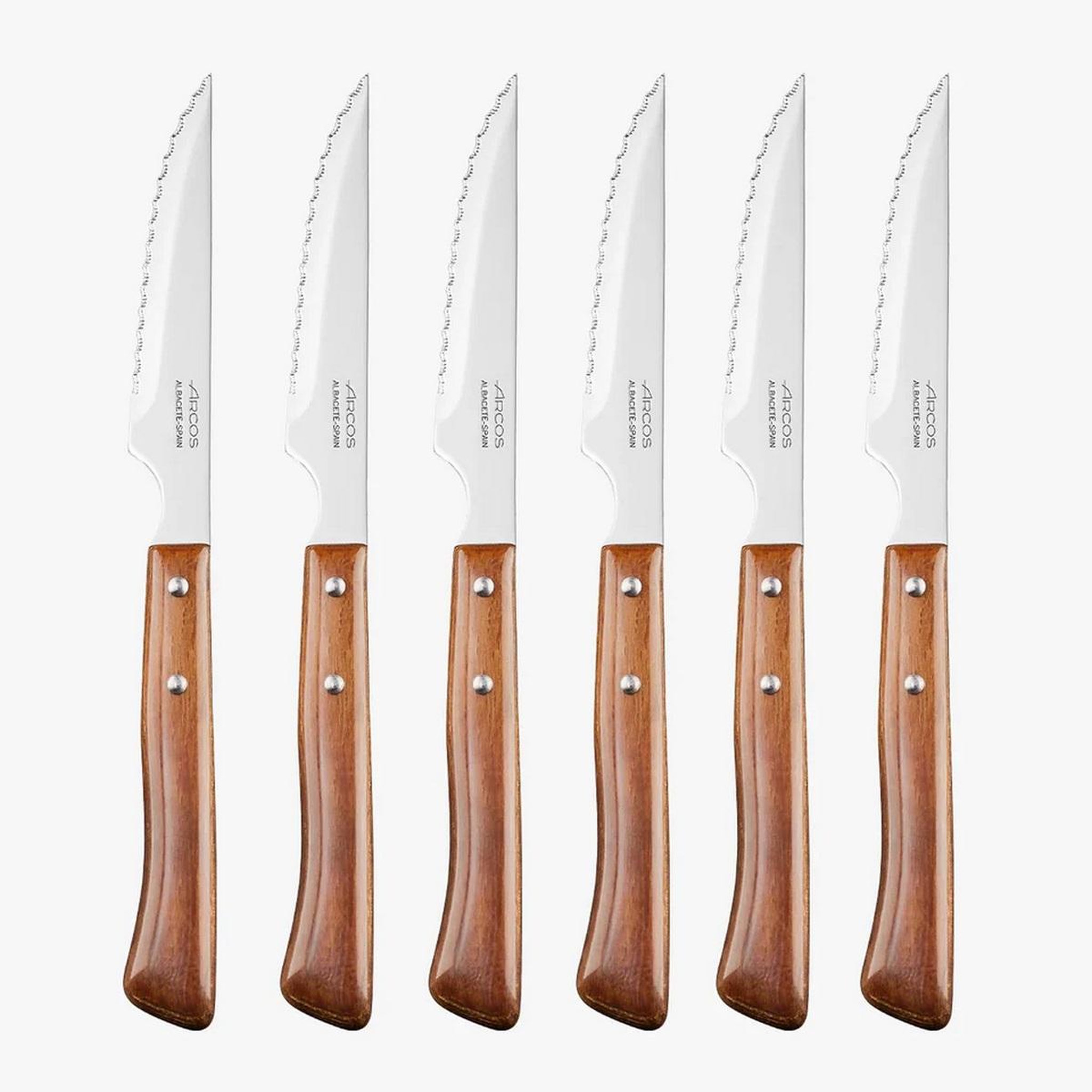 Arcos Coffret 6 couteaux steak lame crantée bois - 377600