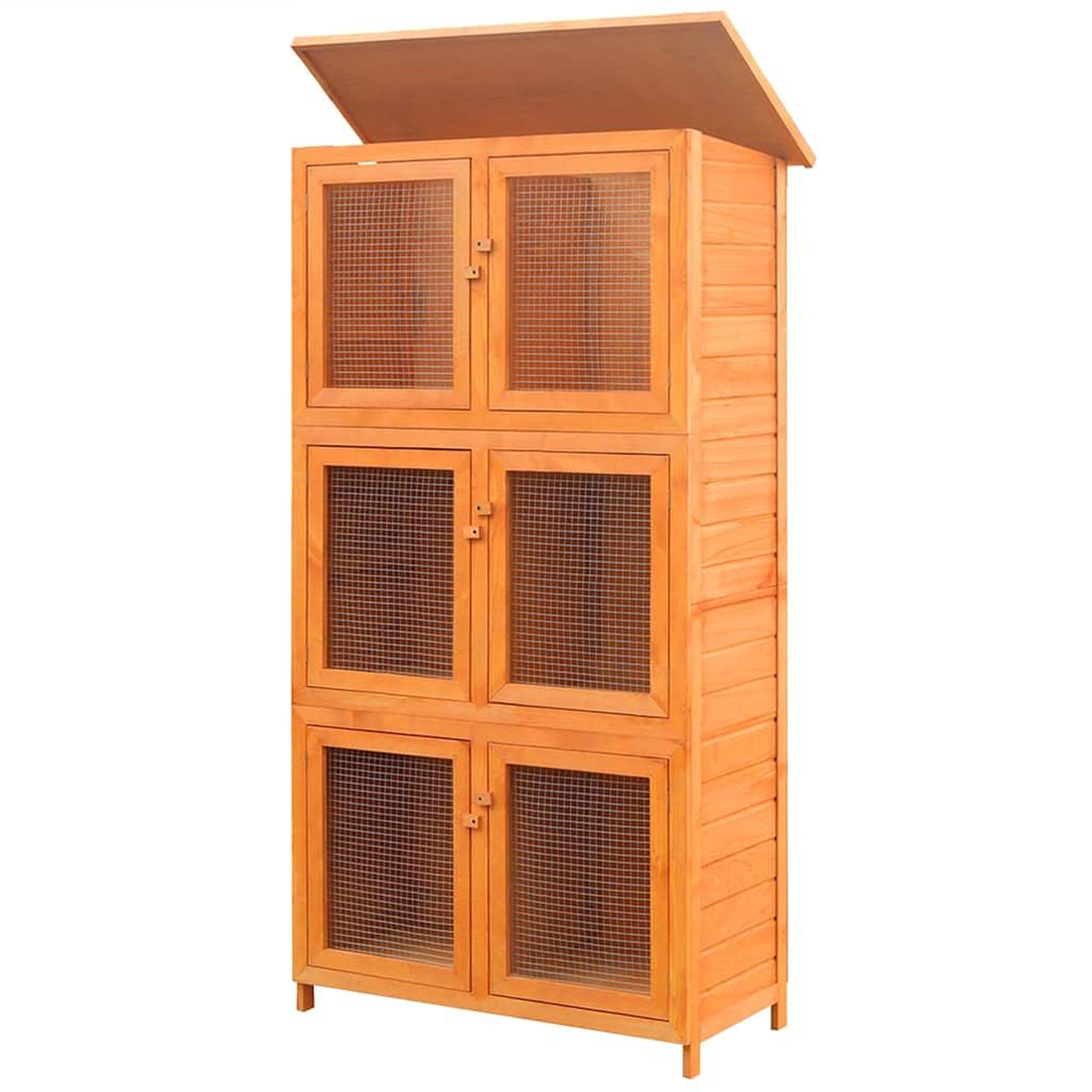 Voir la diapositive 2 : VIDAXL Cage pour animaux 6 compartiments bois