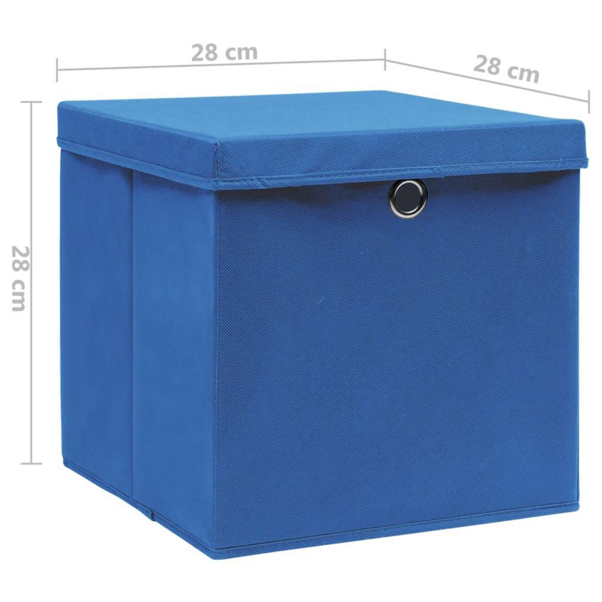 VIDAXL Boîtes de rangement avec couvercles 4 pcs 28x28x28 cm Bleu