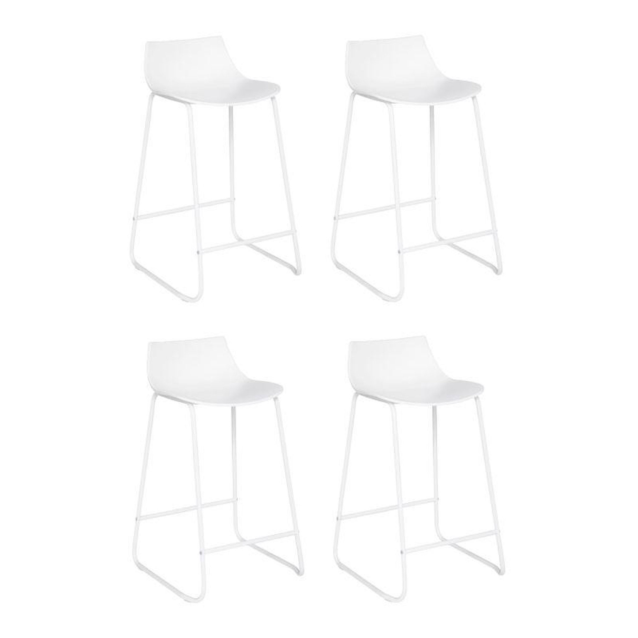 Voir la diapositive 1 :  Lot de 4 Tabourets de Bar  Otac  82cm Blanc
