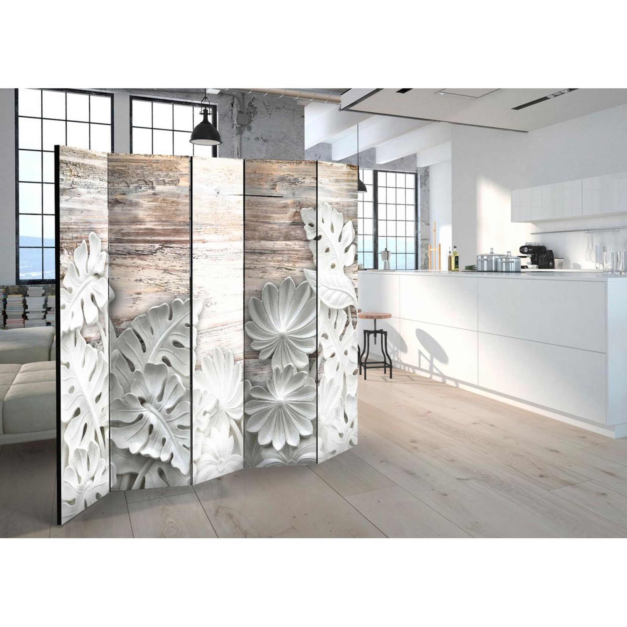 Voir la diapositive 2 : Paris Prix Paravent 5 volets  alabastrine grove  172x225cm