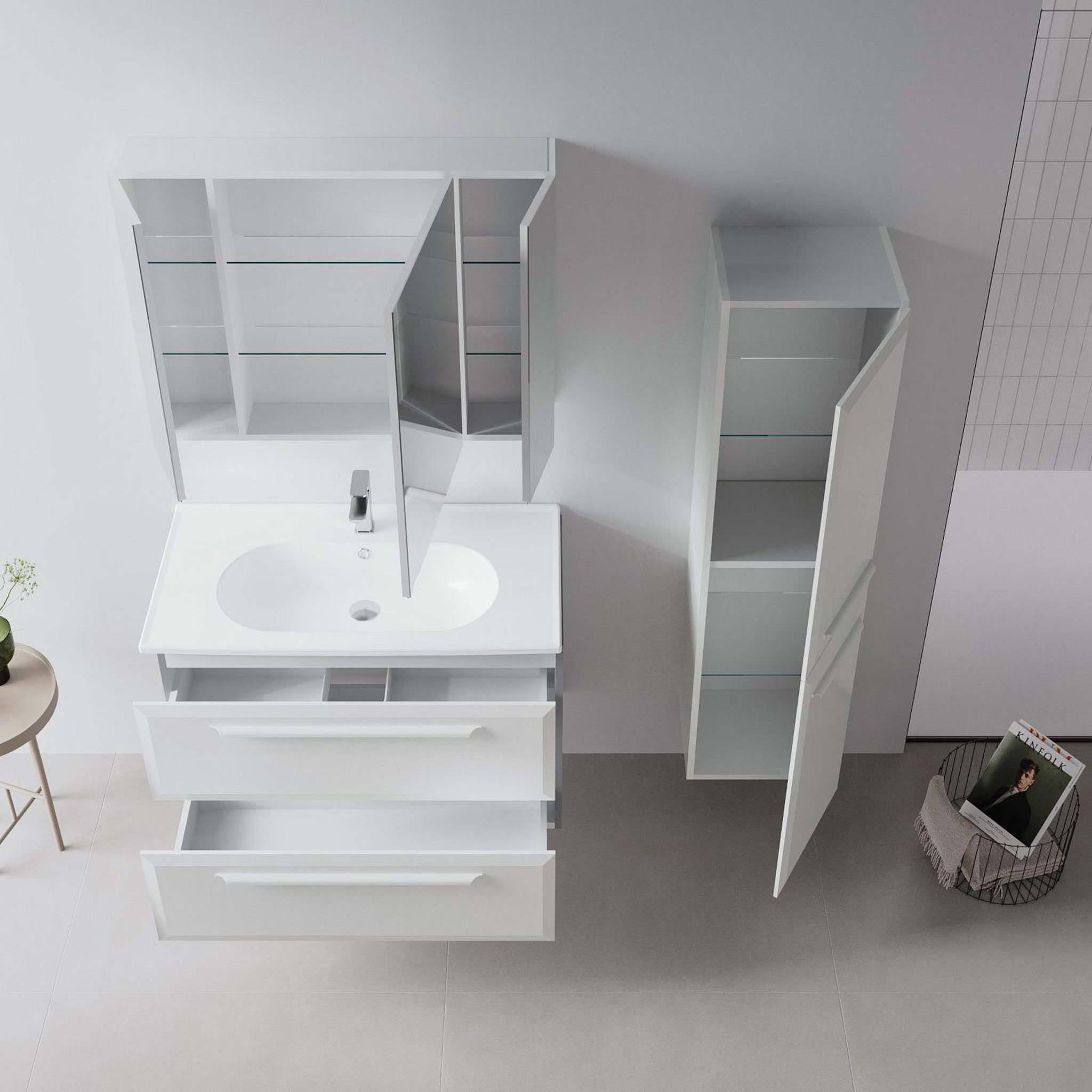 Voir la diapositive 3 : Habitat et Jardin Meuble Vasque  Nuvola 100 v2  - 100 x 50 x 62 cm - Cashmere