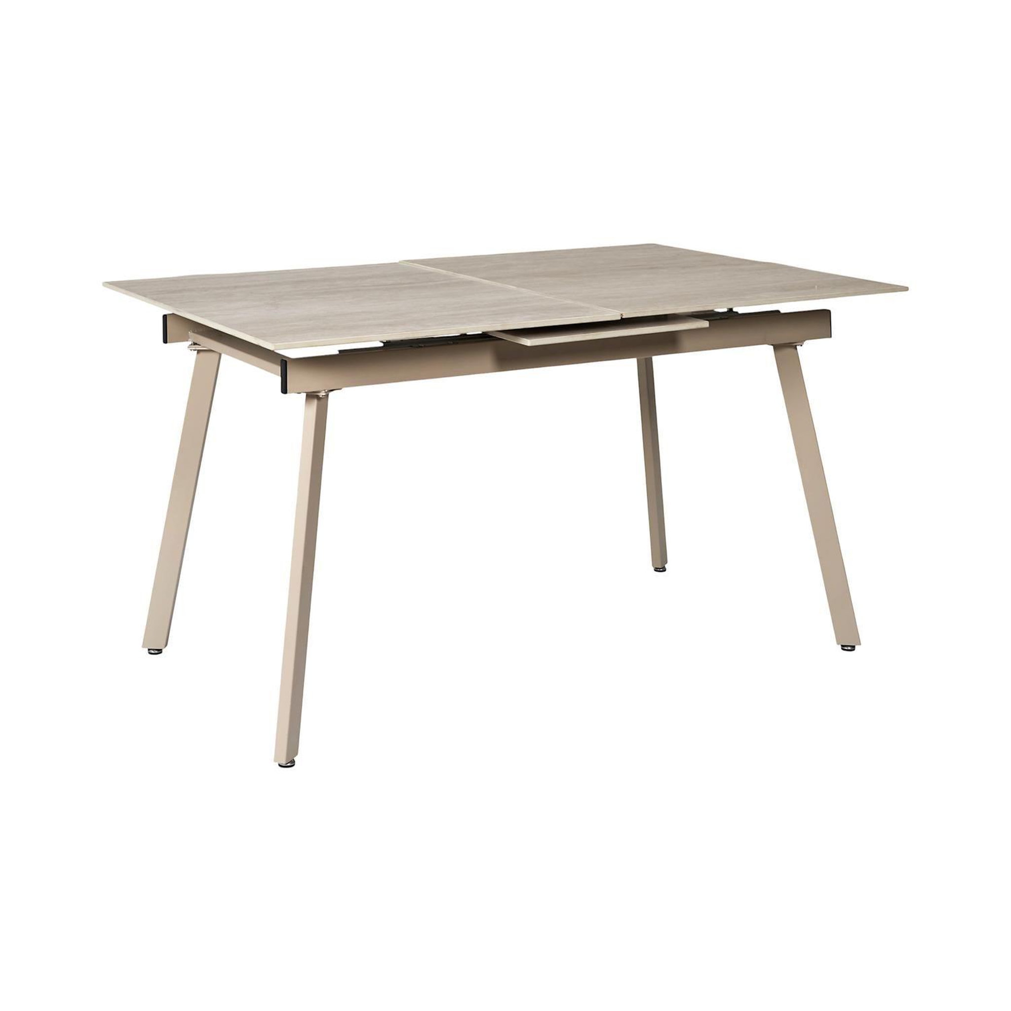 The Home Deco Factory Table à manger extensible en céramique effet travertin pour 6 à 8 personnes pietra - beige