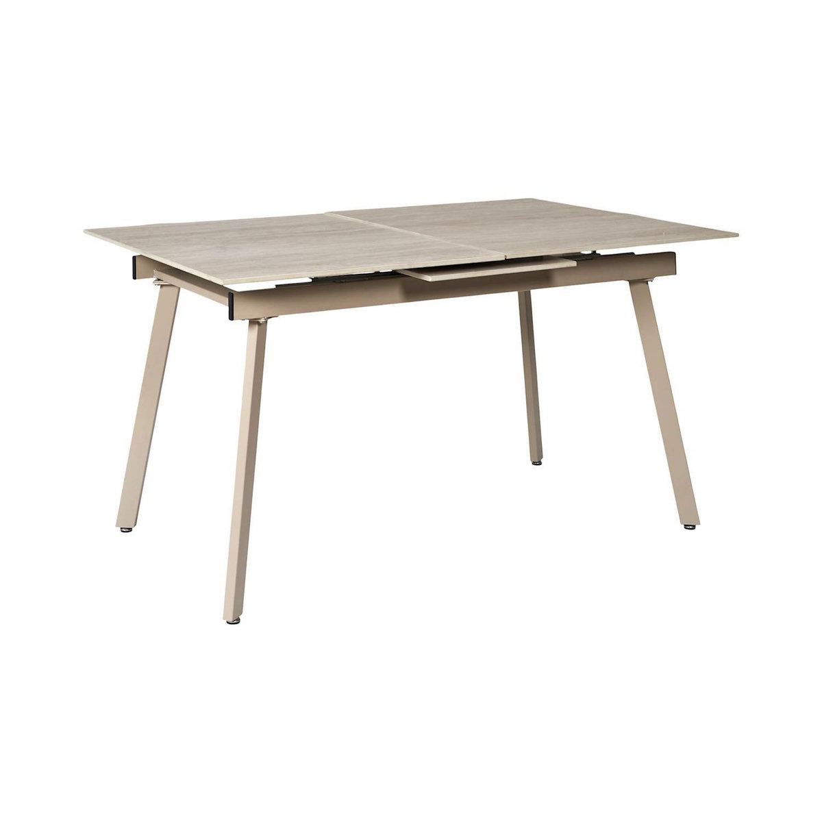 The Home Deco Factory Table à manger extensible en céramique effet travertin pour 6 à 8 personnes PIETRA - Beige