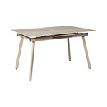 The Home Deco Factory Table à manger extensible en céramique effet travertin pour 6 à 8 personnes PIETRA - Beige