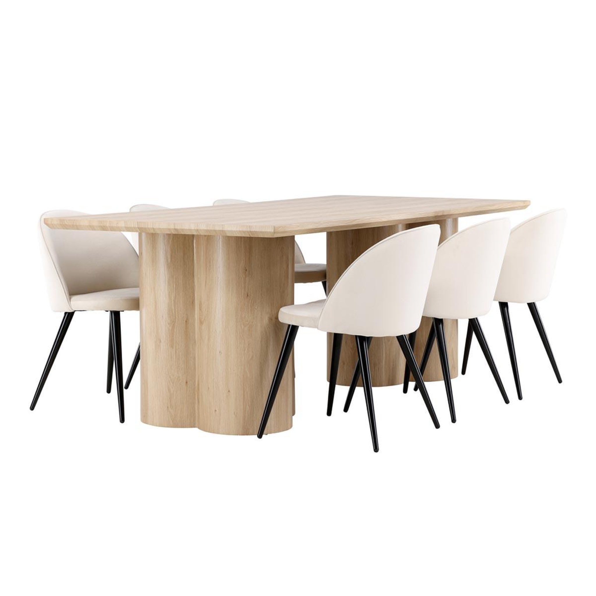 Paris Prix Ensemble table à manger & 6 chaises  olivia & velvet  210cm naturel & beige