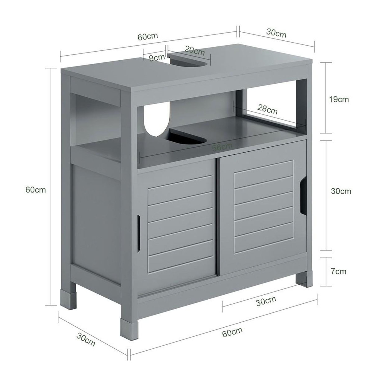 SOBUY SoBuy - Meuble Sous-vasque à deux portes - Moderne - FRG128