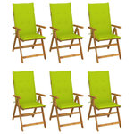 VIDAXL Chaises pliables de jardin lot de 6 avec coussins Bois d'acacia