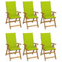 Voir la diapositive 1 : VIDAXL Chaises pliables de jardin lot de 6 avec coussins Bois d'acacia