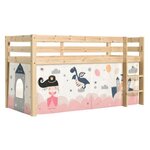 Paris Prix Lit Enfant Surélevé  Pino Princesse Sophie  90x200cm Naturel